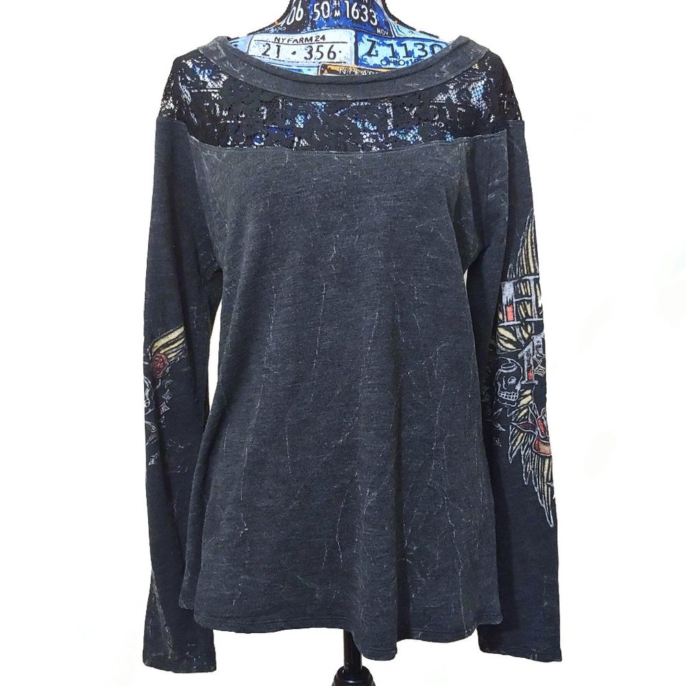 Harley-Davidson Lace Black Long Sleeve Shirt